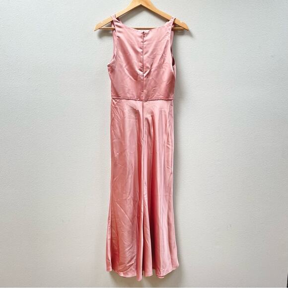 Dessy Lovely Esme Cowl-Neck Midi Tank Dress in Desert Rose Pink Women's 2 $187 - Picture 6 of 9